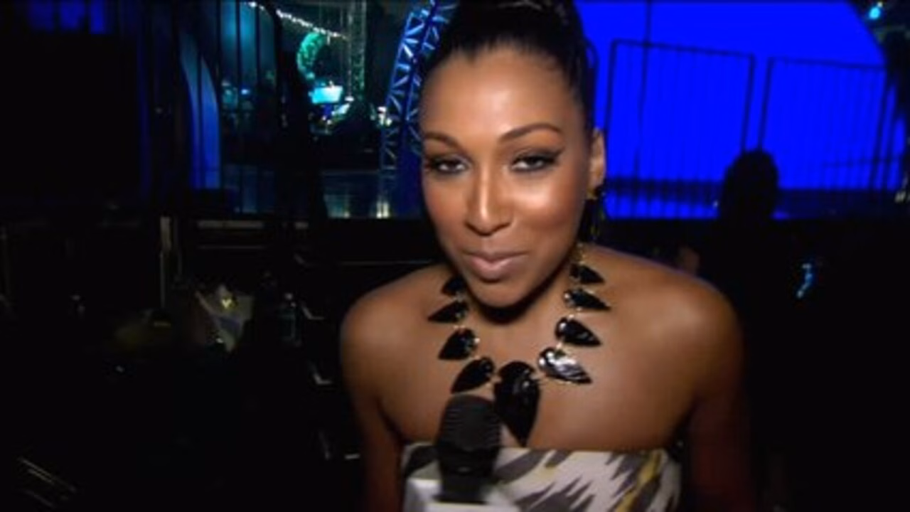 Melanie Fiona at Thank You Camera at 54th GRAMMY Pre-Telecast