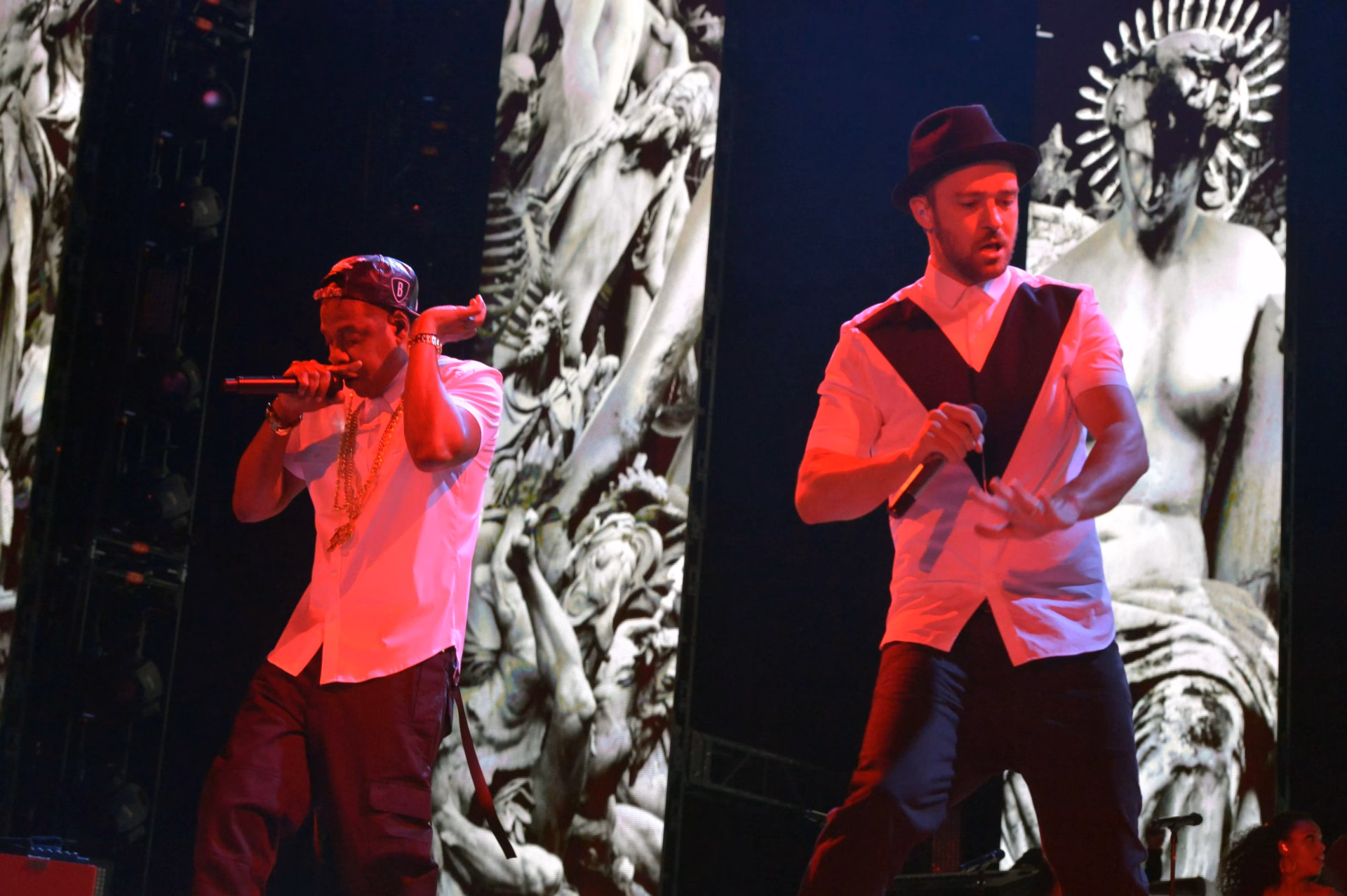 Justin Timberlake And Jay-Z At The Rose Bowl Stadium