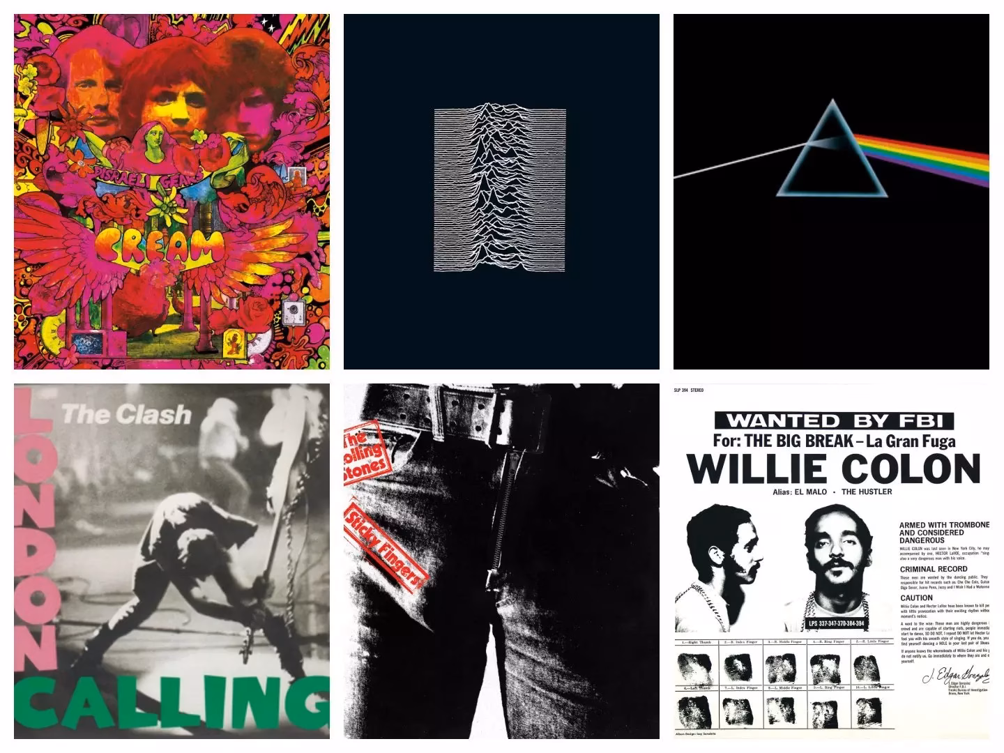 1970s Album Covers Collage