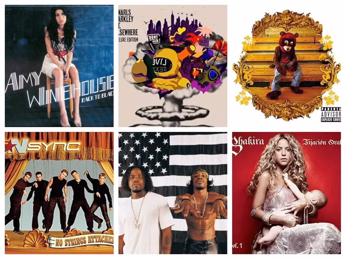 2000s Album Covers Collage