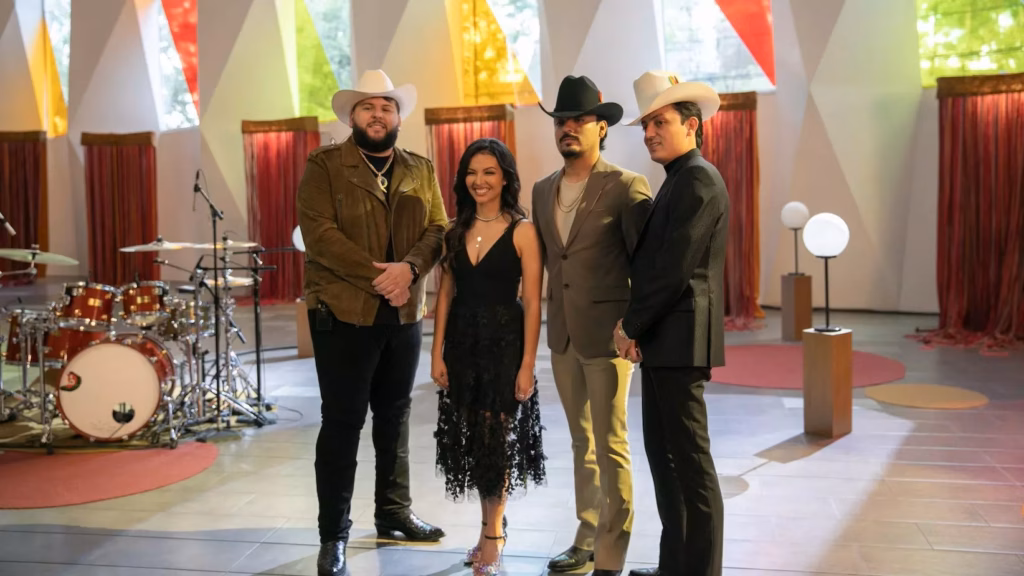 Photo of (L-R) El Fantasma, Lupita Infante, and Los Dos Carnales
