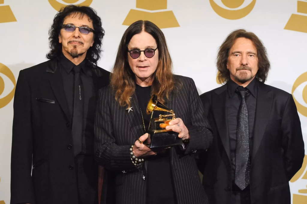 Black Sabbath's Tony Iommi, Ozzy Osbourne and Geezer Butler