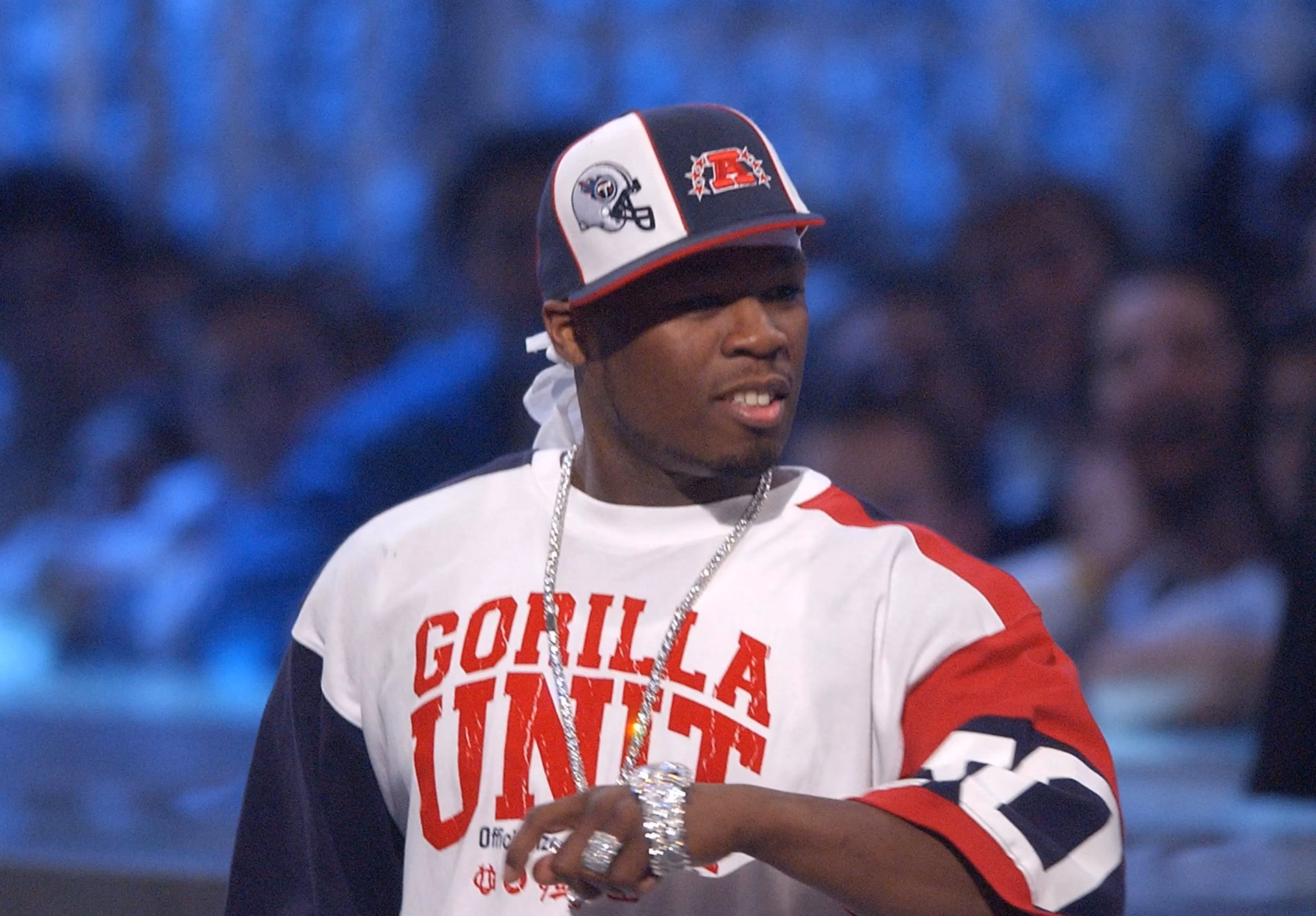 Rapper 50 Cent at the 46th Annual GRAMMY Awards in 2004