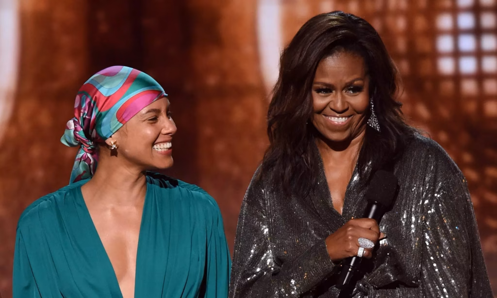 Alicia Keys and Michelle Obama at the 2019 GRAMMYs