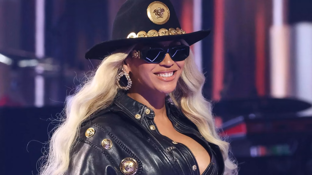 Beyoncé accepts the Innovator Award onstage during the 2024 iHeartRadio Music Awards at Dolby Theatre in Los Angeles, California, on Monday, April 1.