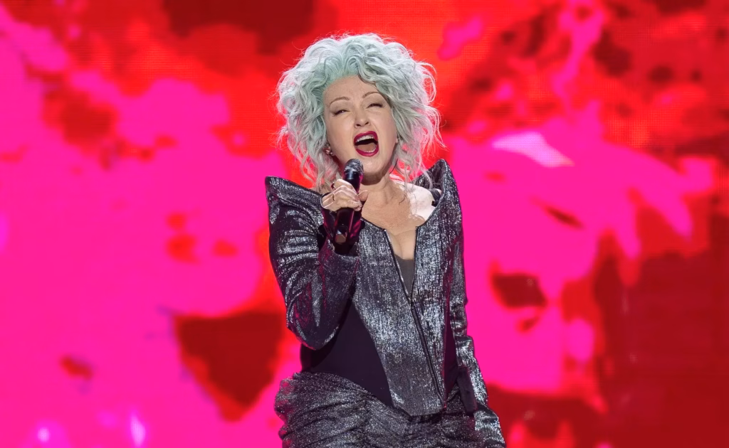 Cyndi Lauper performing in 2024