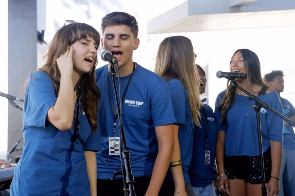 Students at L.A. GRAMMY Camp singing