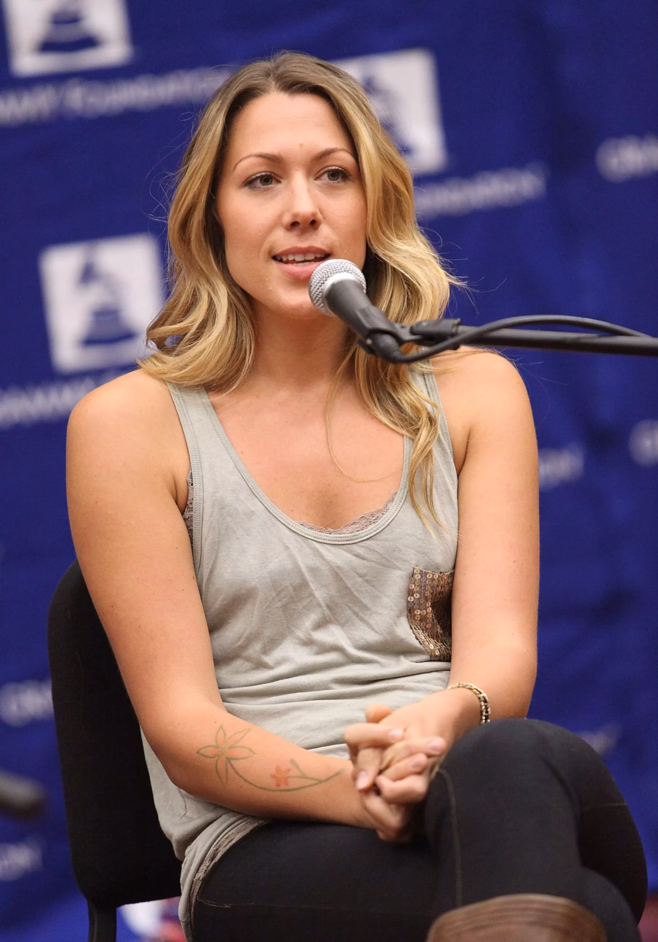 Colbie Caillat speaks during the Artist Story panel at GRAMMY Camp