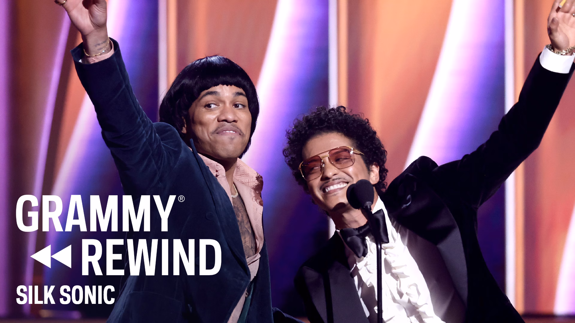 Silk Sonic Celebrate A “Clean Sweep” With Record Of The Year Win For “Leave The Door Open” | GRAMMY Rewind