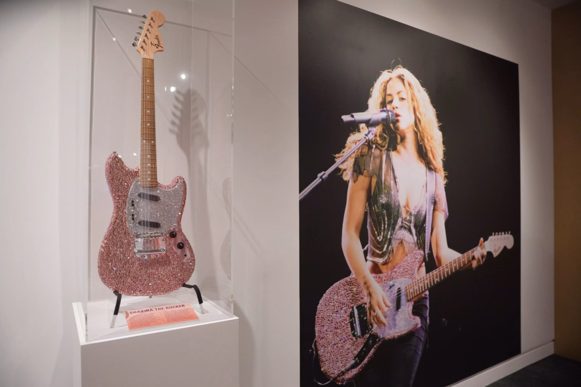 inside shakira shakira grammy museum pink guitar inside shakira shakira grammy museum pink guitar
