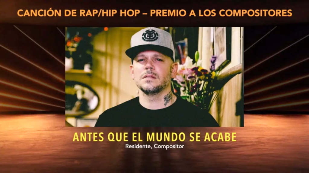 Residente 2020 Latin GRAMMYs Rap/Hip-Hop Song graphic