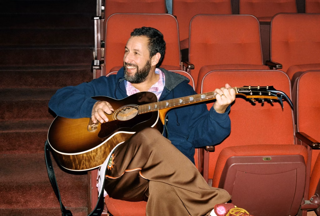 Photo of Adam Sandler at the Nocturne Theater in Glendale, California.
