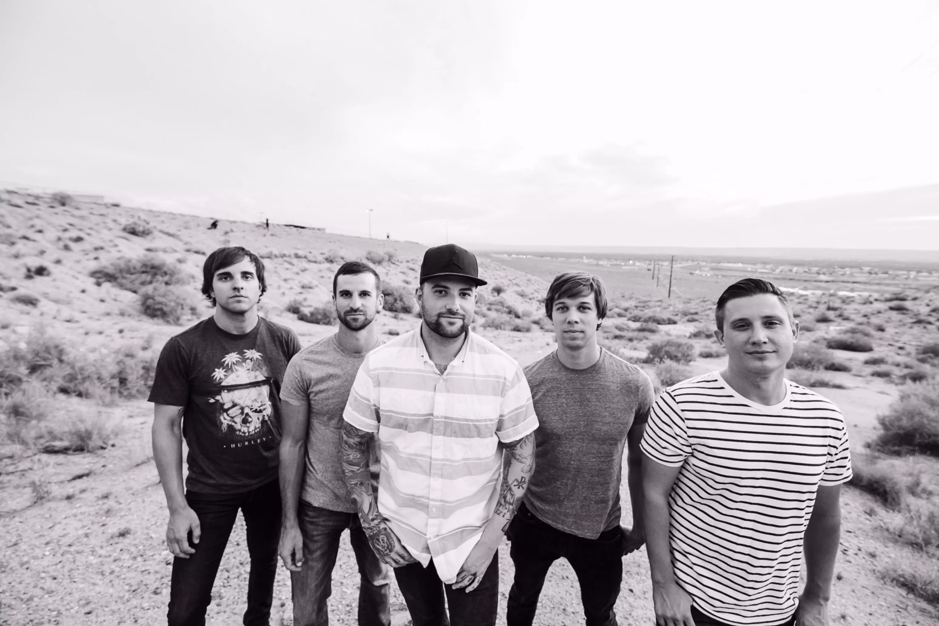 August Burns Red's Dustin Davidson, Matt Greiner, Jake Luhrs, JB Brubaker, and Brent Rambler
