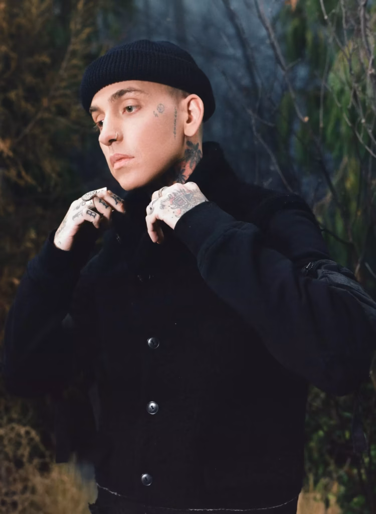 blackbear poses in all-black