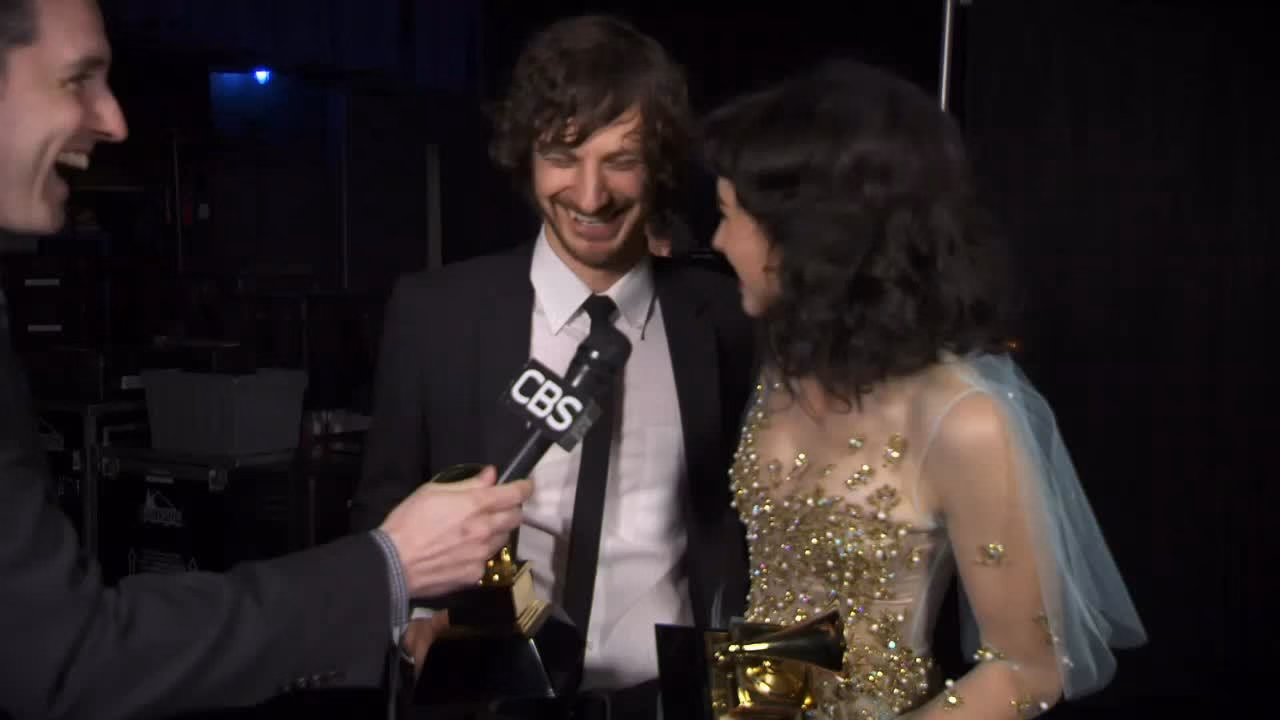 Gotye and Kimbra at Thank You Cam at the 55th Annual GRAMMY Awards Pre-Telecast Ceremony