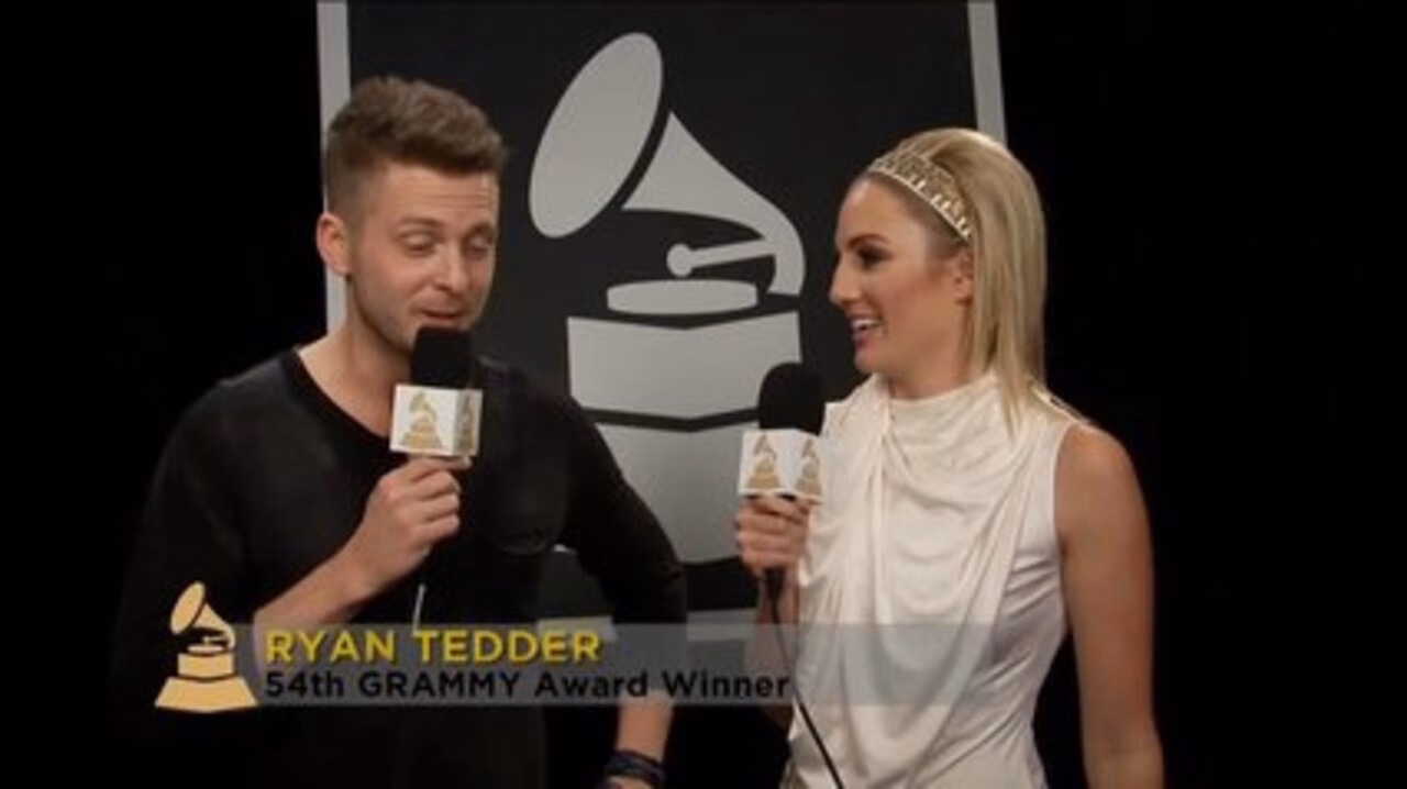 Ryan Tedder backstage at 54th GRAMMYS