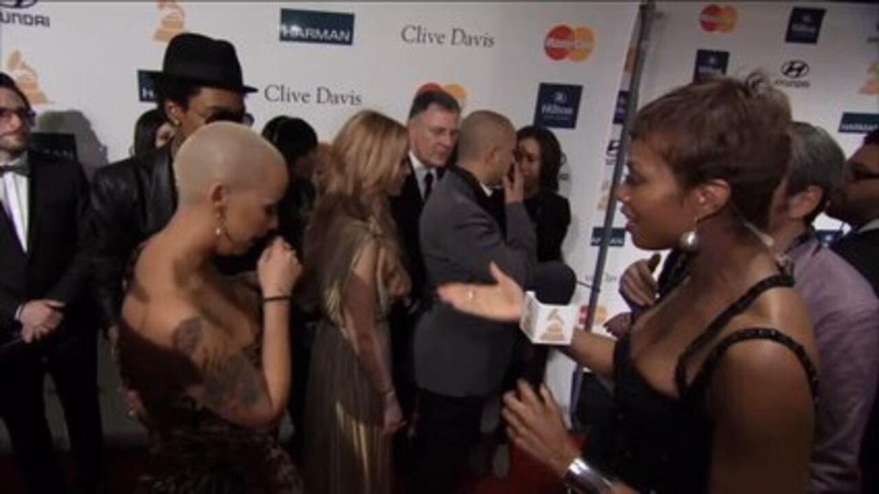 Wiz Khalifa And Amber Rose At Pre-GRAMMY Gala