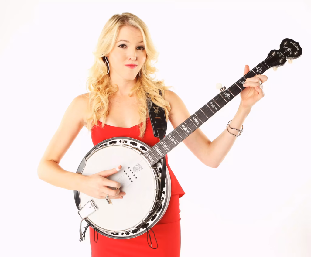 Ashley Campbell holds a banjo