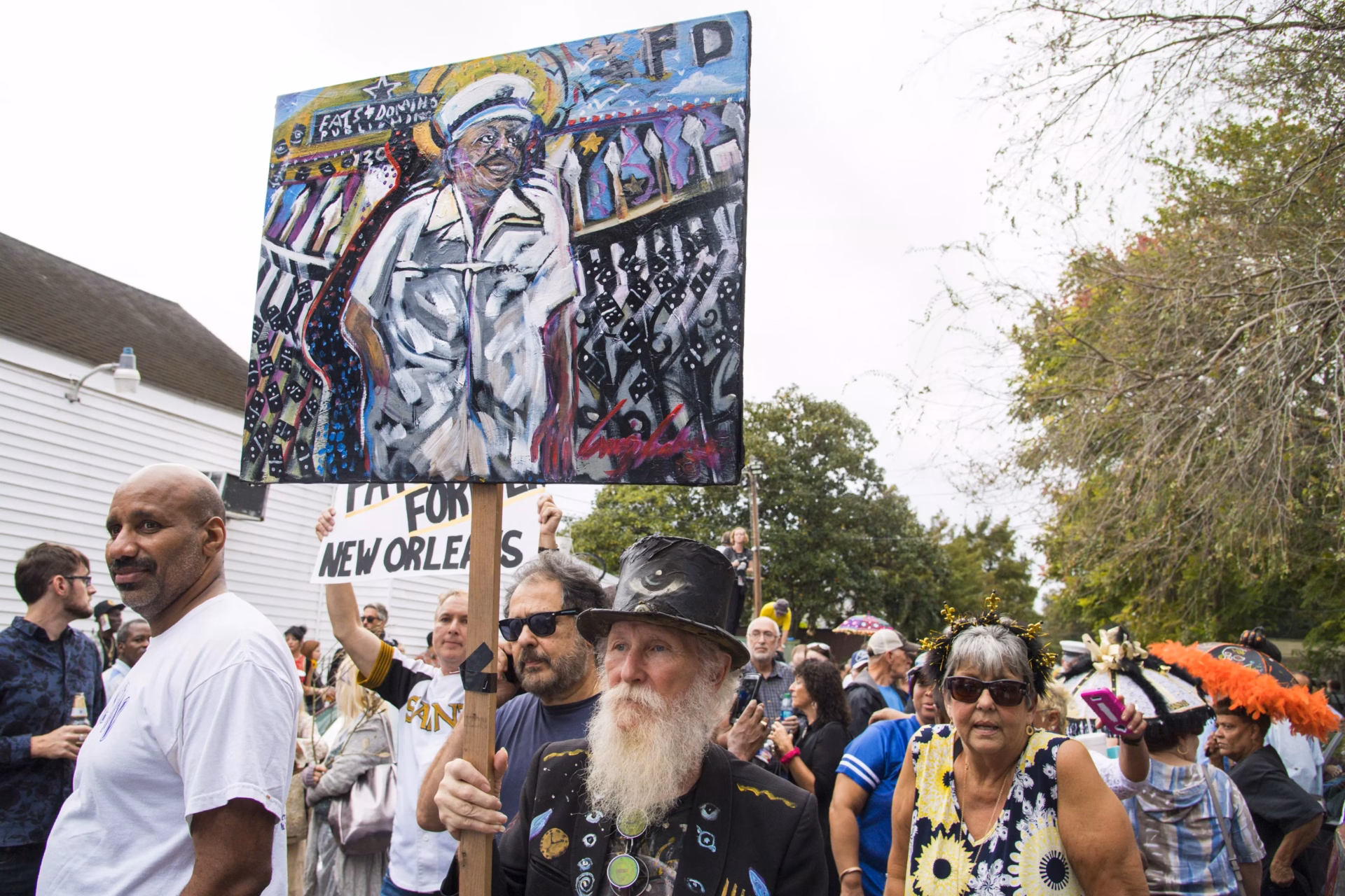 Crowds honor Fats Domino in New Orleans, 2017