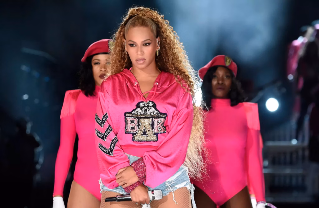 Beyoncé on stage at Coachella weekend two