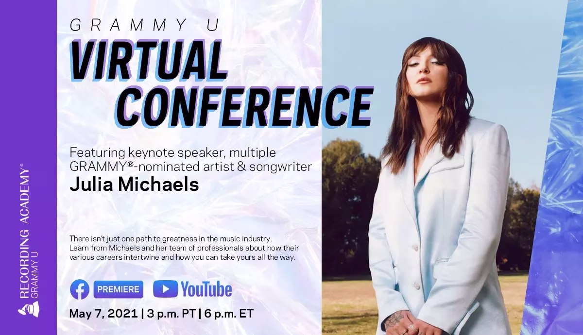 Learn All About How GRAMMY U’s Virtual Conference Featuring Julia Michaels Hopes To Inspire Music Industry Grads