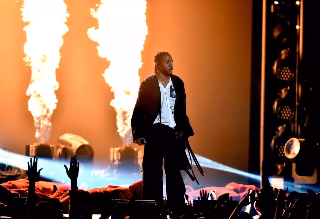 Kendrick Lamar performs at the 2018 GRAMMYs