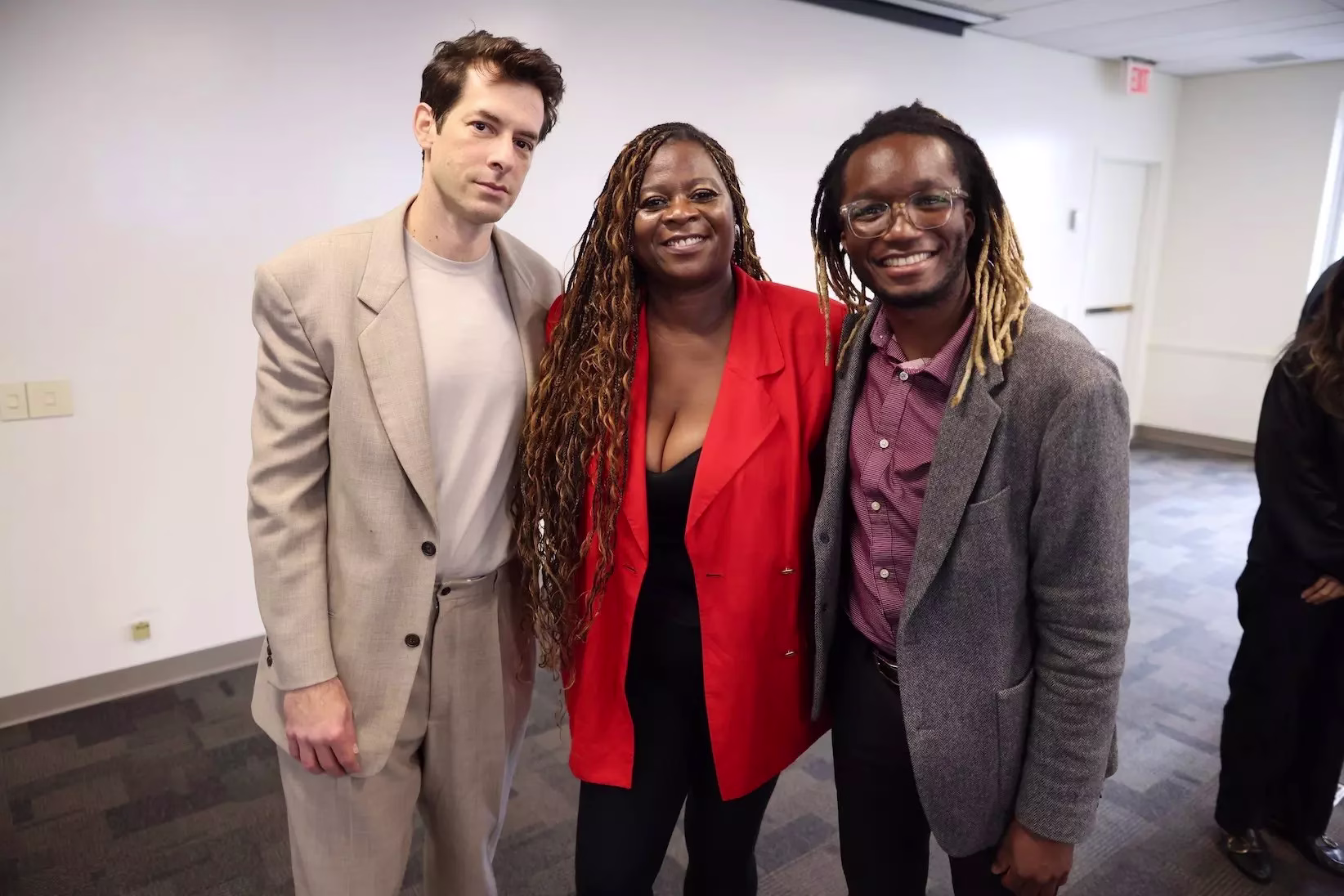 Inline Photo: Mark Ronson, Keisha Martin, Tevin Williams at 2024 Music Advocacy Day (L-R): Mark Ronson, Music Advocacy Day Artist Ambassador; Keisha Martin, Recording Academy NY Chapter Member; Tevin Williams, Director of Community & External Affairs for the Office of Rep. Dan Goldman (NY-10) meet in New York on Music Advocacy Day 2024