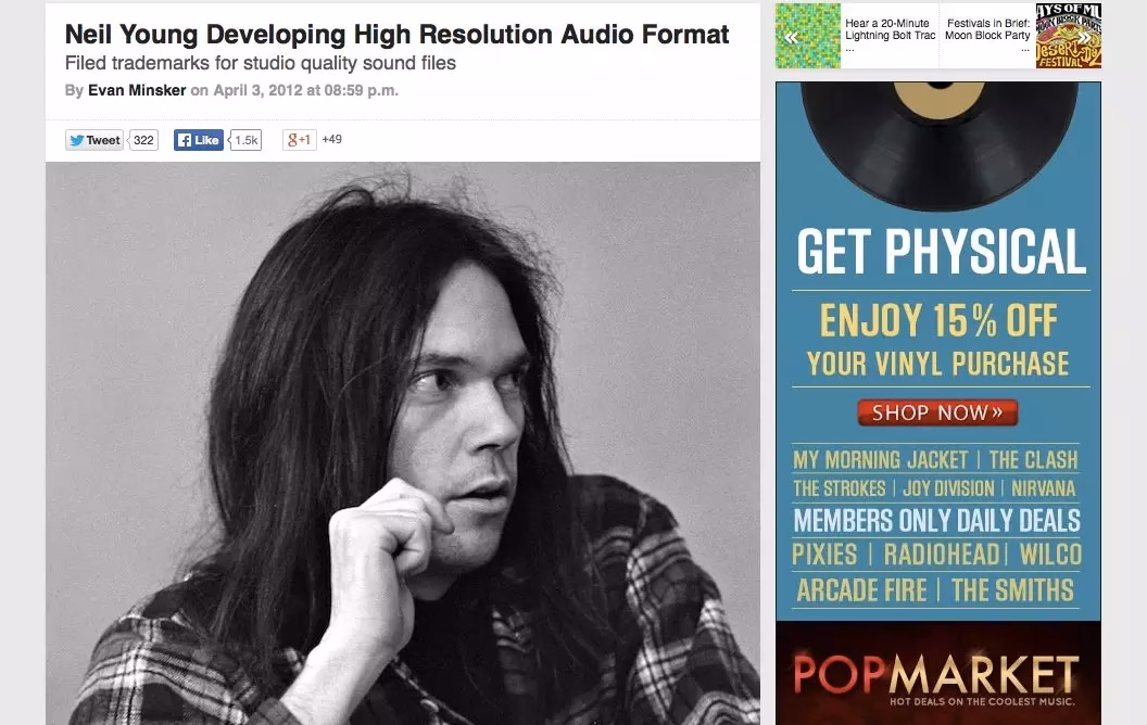 NEIL YOUNG DEVELOPING HIGH RESOLUTION AUDIO FORMAT