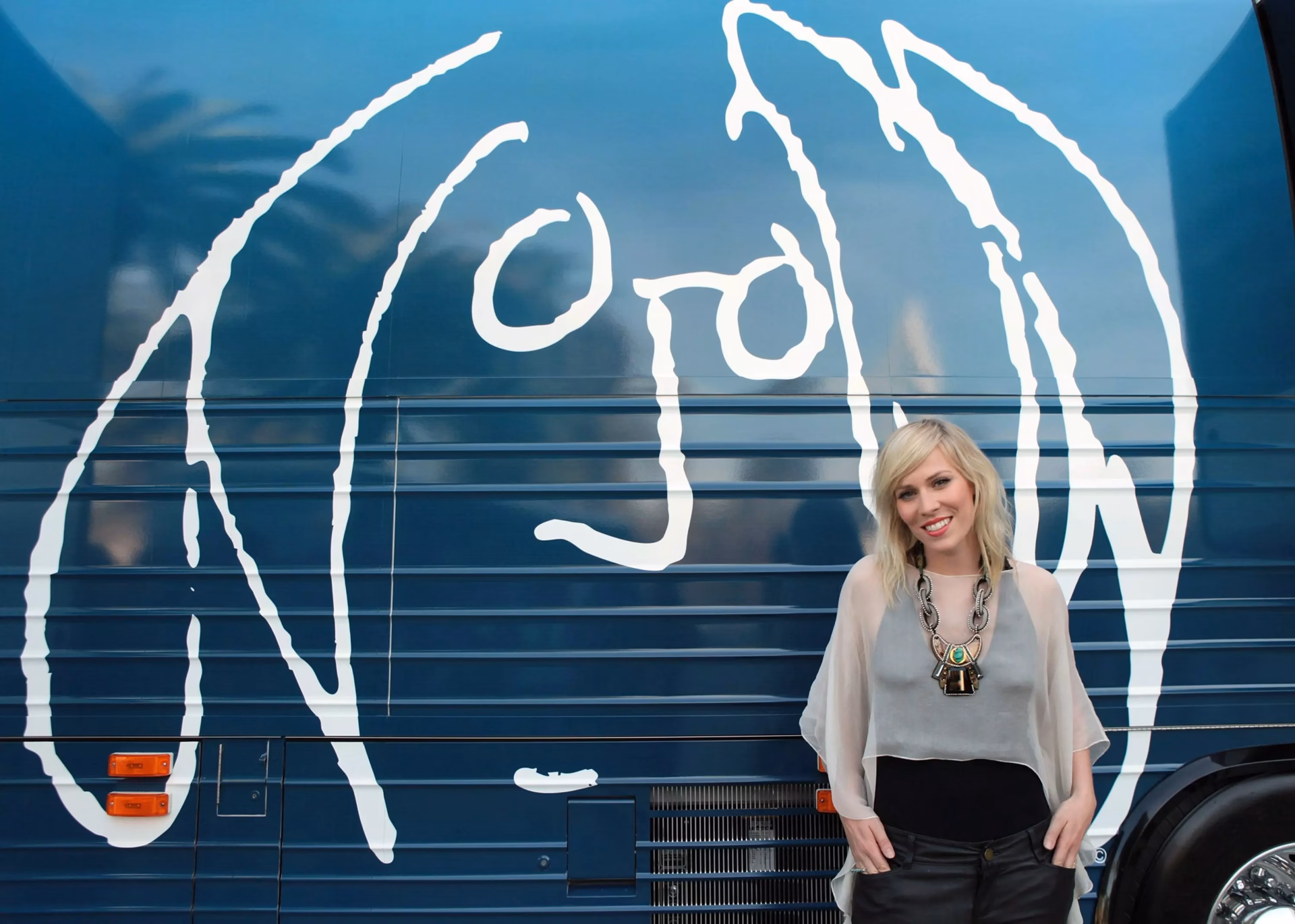 Natasha Bedingfield and the John Lennon Educational Tour Bus