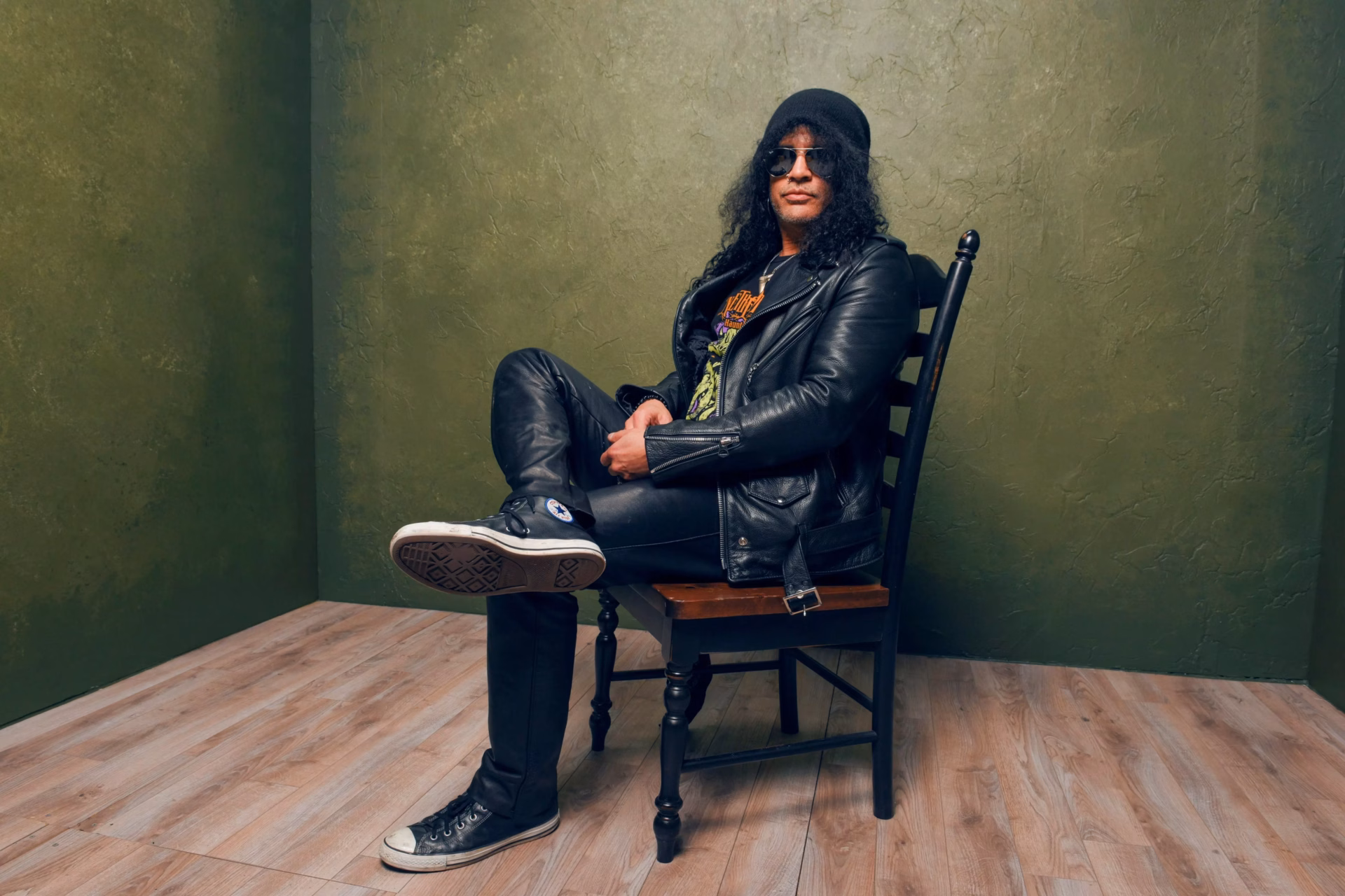 Slash photographed at Sundance Film Festival in 2015
