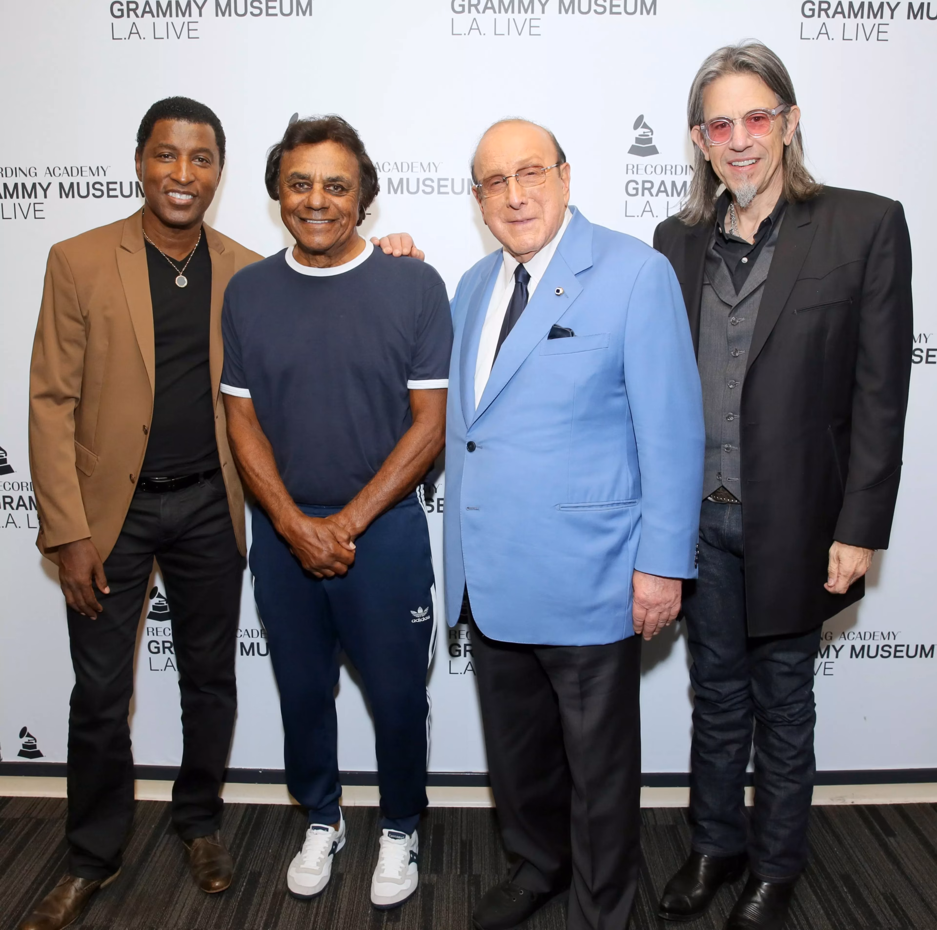 Babyface, Johnny Mathis, Clive Davis and Scott Goldman at the GRAMMY Museum